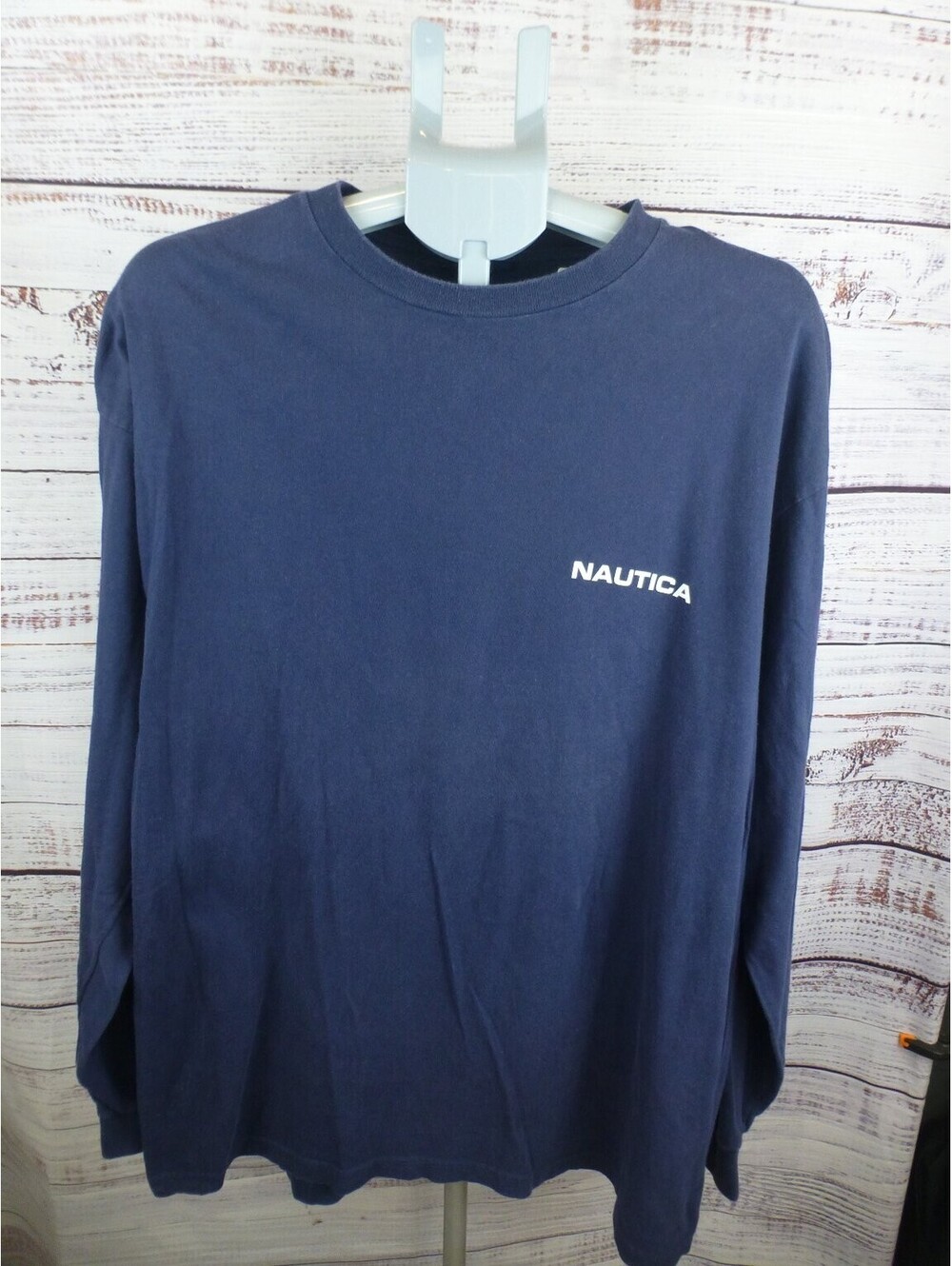 Nautica Men's XL Navy Blue Long Sleeve T-Shirt US Sailing Team 100% Cotton M22
